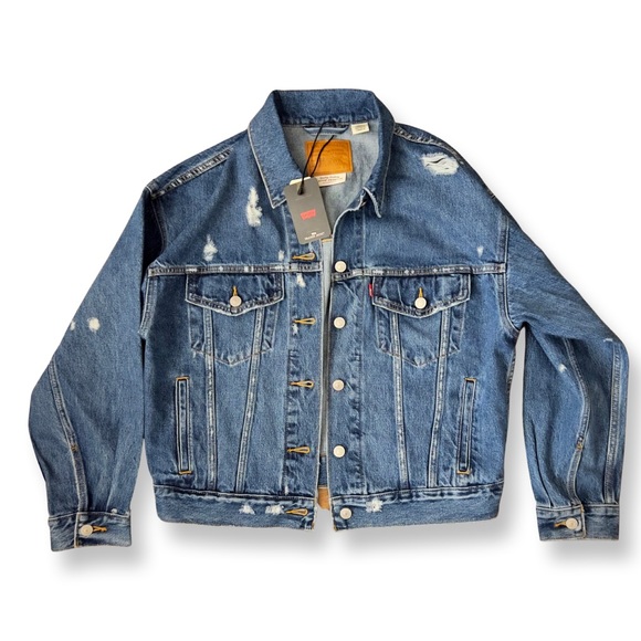 Levis 90’s Trucker Jacket Deconstructed Indigo A1743-0005 - Picture 11 of 14